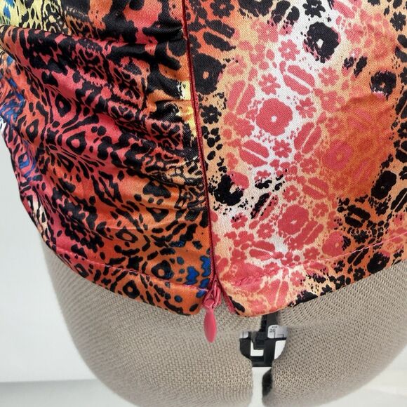 XOXO Top Ruffle Front  Womens Small Multi Colorful Satin Y2K Fairy Whimsical - Picture 7 of 13